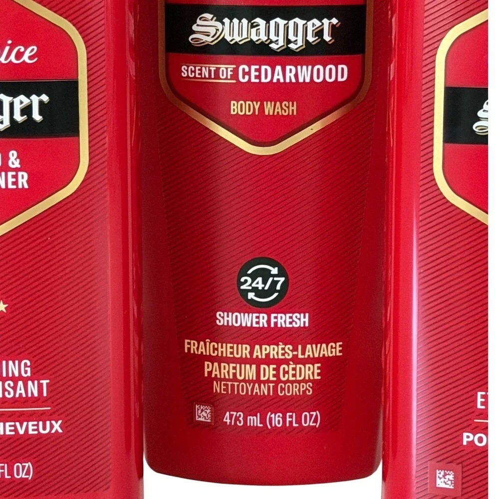Old Spice Swagger Cedarwood Body Wash and 2-in-1 Shampoo Conditioner 3pc Set Men